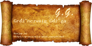 Grünczveig Géza névjegykártya